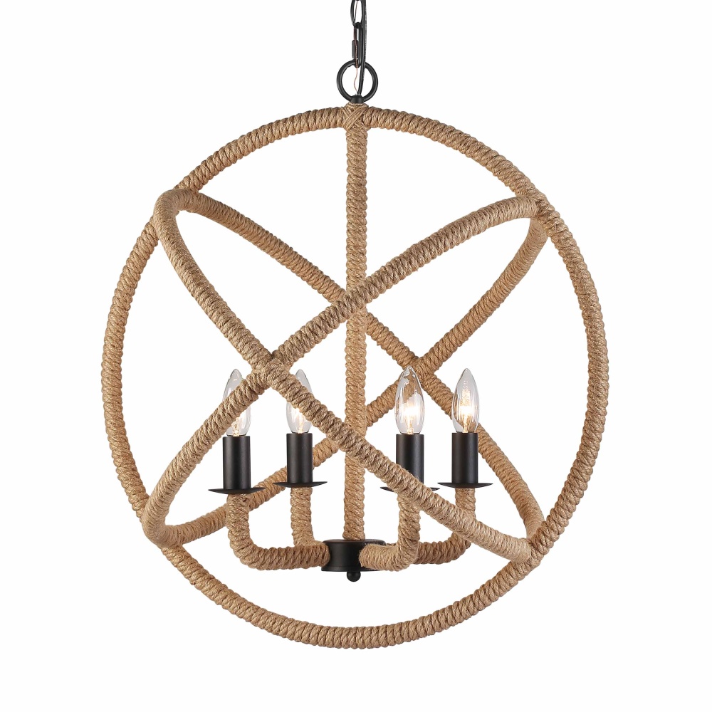 Wry Lighting Marina 4-light Chandelier in Natural Black